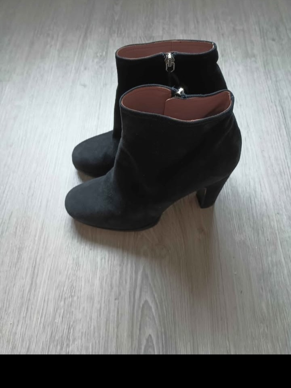 Miu Miu Black Suede Ankle Booties with Side Zip Size 7